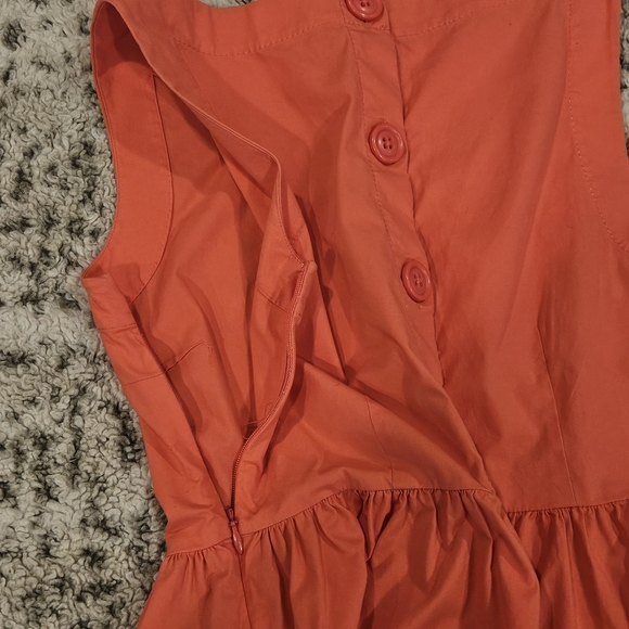 Kate Spade SZ 0 Fairy Pink Coral Sleeveless Peplum Top Side Zip Back Button Up - Picture 9 of 9